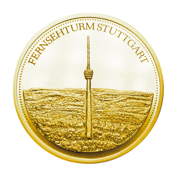 Stuttgarter Fernsehturm Stuttgarter Taler Sonderprägung Gold