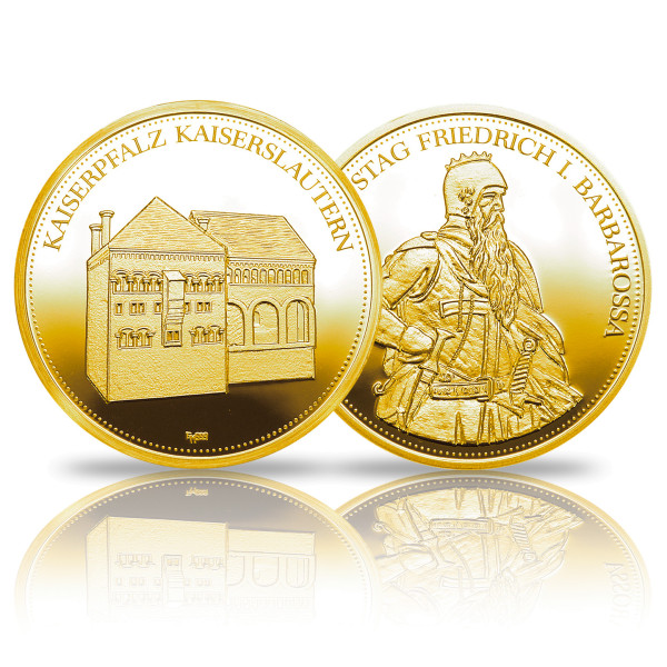 900 Jahre Barbarossa Kaiserpfalz Kaiserslautern Gold Vorder- und Rückseite