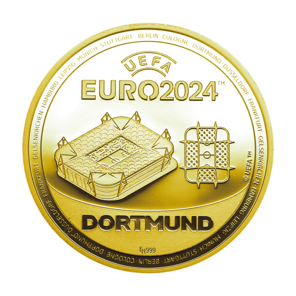 UEFA EURO 2024 Dortmund Sonderprägung Gold