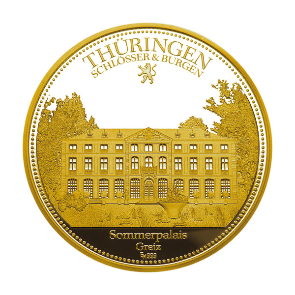 Sommerpalais Greiz Burgen und Schlösser Thüringen Sonderprägung Gold