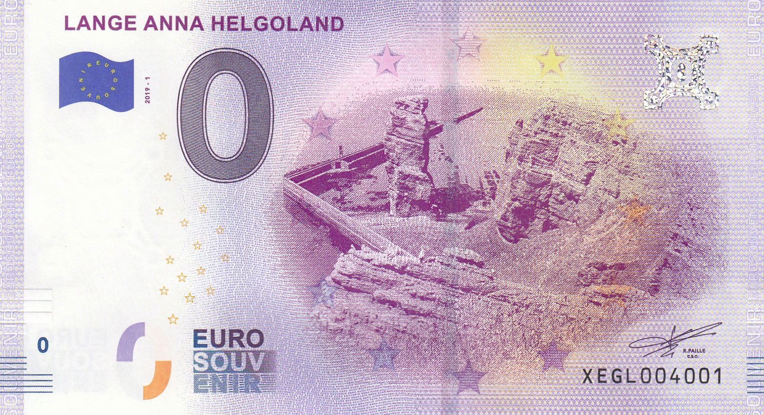 0 Euro Schein Deutschland 2019 · Baden-Baden · Souvenir o Null € Banknote