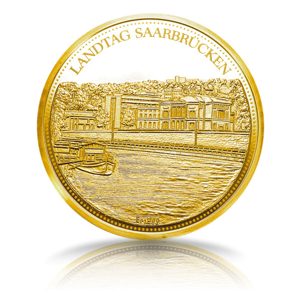 Landtag Saarbrücken Sonderprägung 65 Jahre Saarland Gold