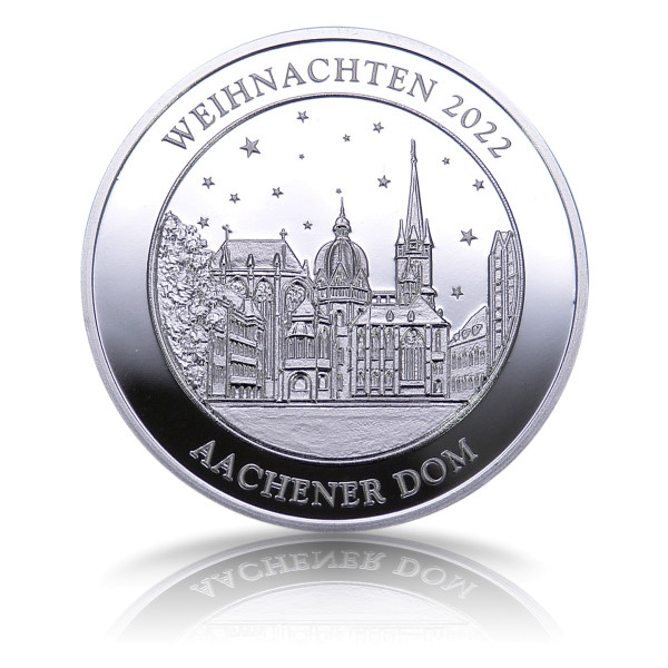 Aachener Dom Original Weihnachtstaler 2022 Silber
