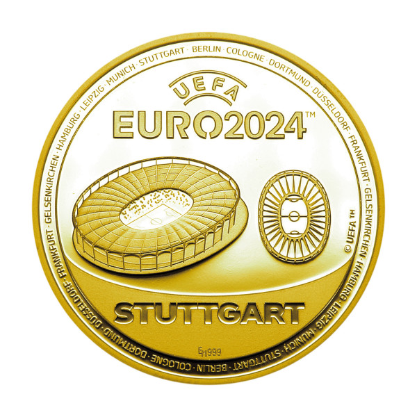 UEFA EURO 2024 Stuttgart Sonderprägung Gold
