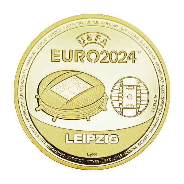 UEFA EURO 2024 Leipzig Sonderprägung Gold