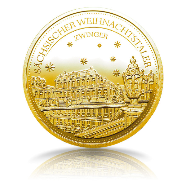 Sächsischer Weihnachtstaler 2021 Zwinger Sonderprägung Gold