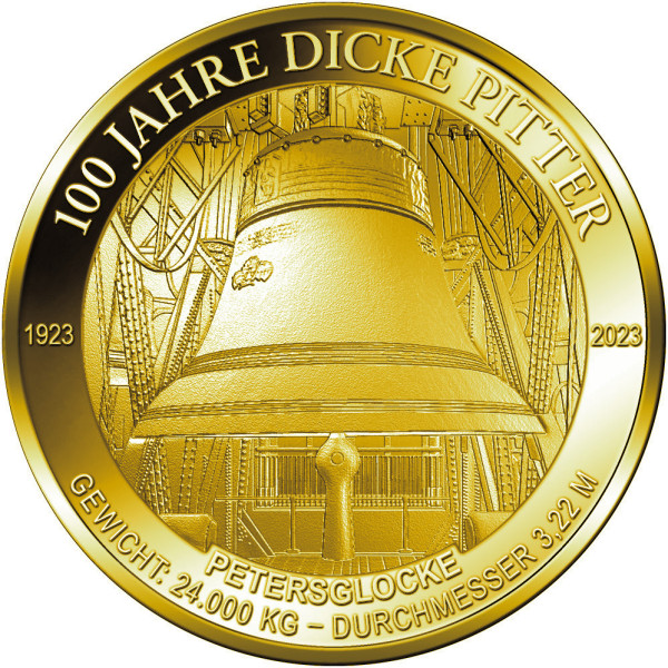 100 Jahre Dicke Pitter Sonderprägung Gold