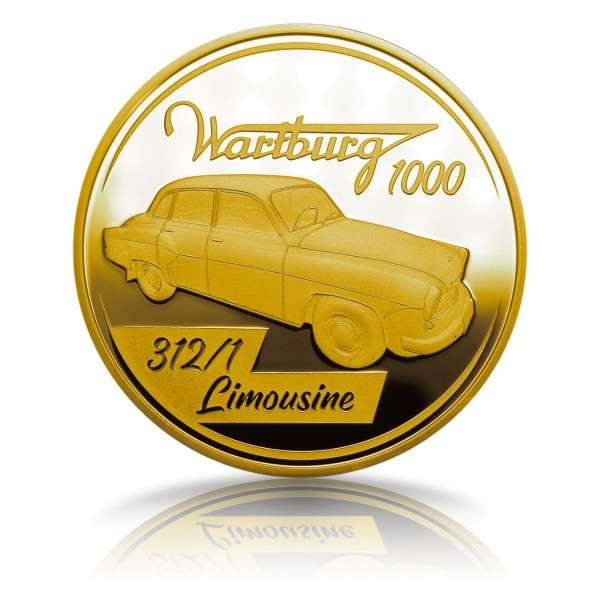 Der Wartburg 1000 Sonderprägung vergoldet
