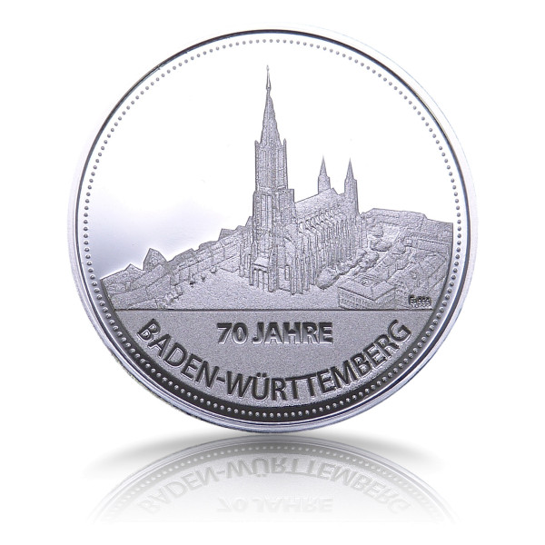 Ulmer Münster 70 Jahre Baden-Württemberg Sonderprägung Silber