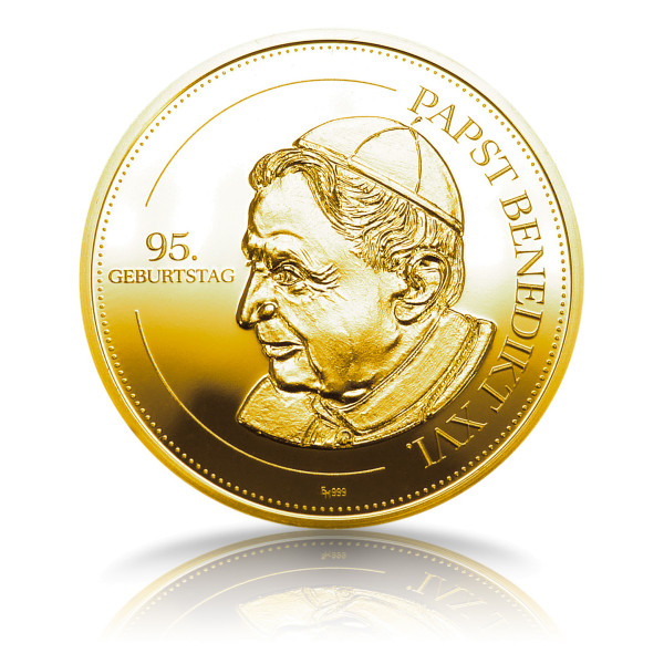 95 Geburtstag Papst Benedikt Sonderprägung Gold