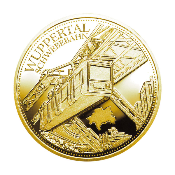 Wuppertaler Stadttaler - Schwebebahn Sonderprägung Gold