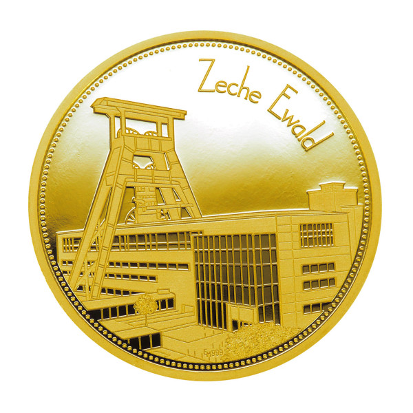 Zeche Ewald Zechen im Ruhrgebiet Sonderprägung Gold