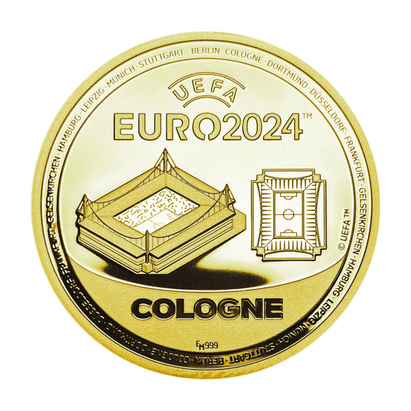 UEFA EURO 2024 Köln Sonderprägung Gold