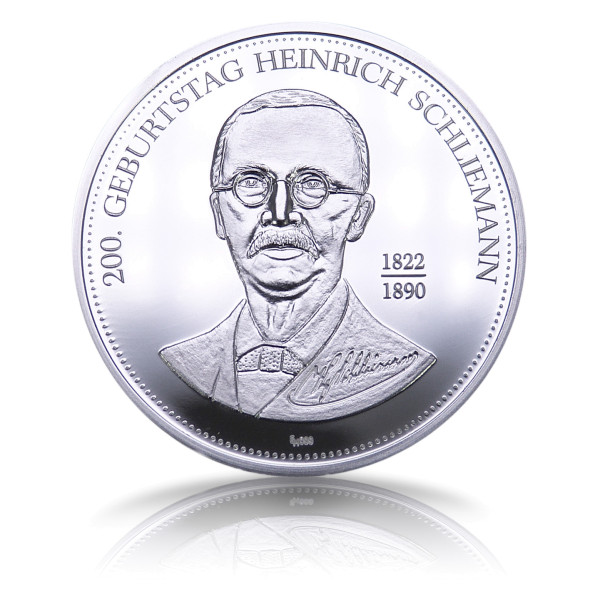 200. Geburtstag Heinrich Schliemann Silber Sonderprägung
