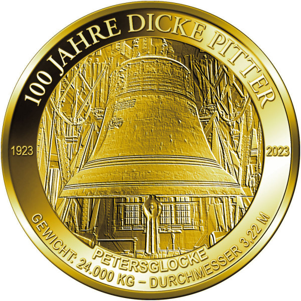 100 Jahre Dicke Pitter Sonderprägung Gold